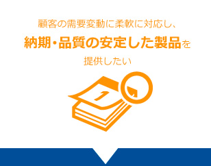 顧客の需要変動に柔軟に対応し、納期･品質の安定した製品を提供したい